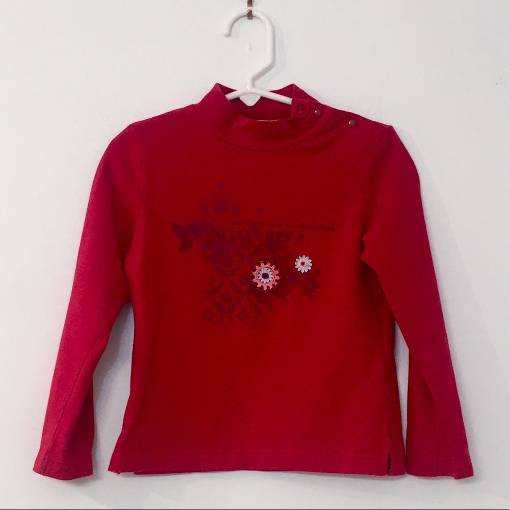 Catimini Long-Sleeved with Crochet Flowers Size 4